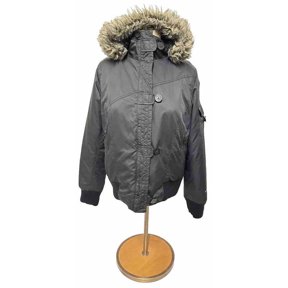 Columbia Sportswear Black Hooded Quilted Omni-Shield Jacket Coat Puffer Bomber M